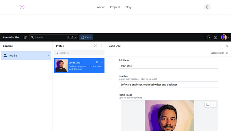 navbar and footer components in studio page