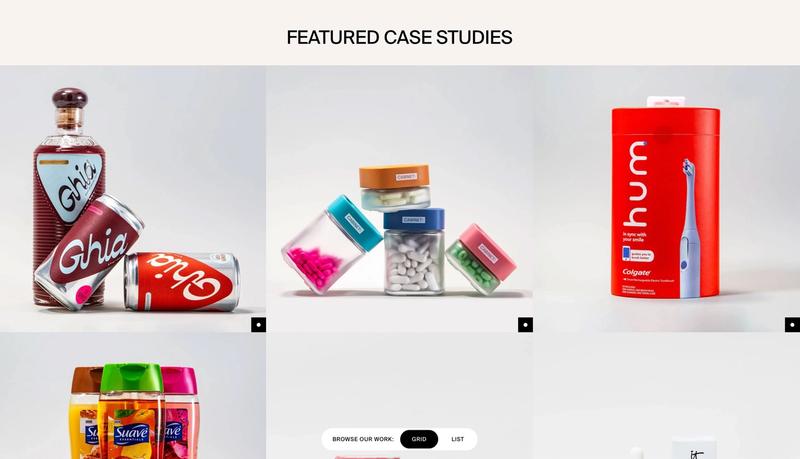 Clean and organized case studies section