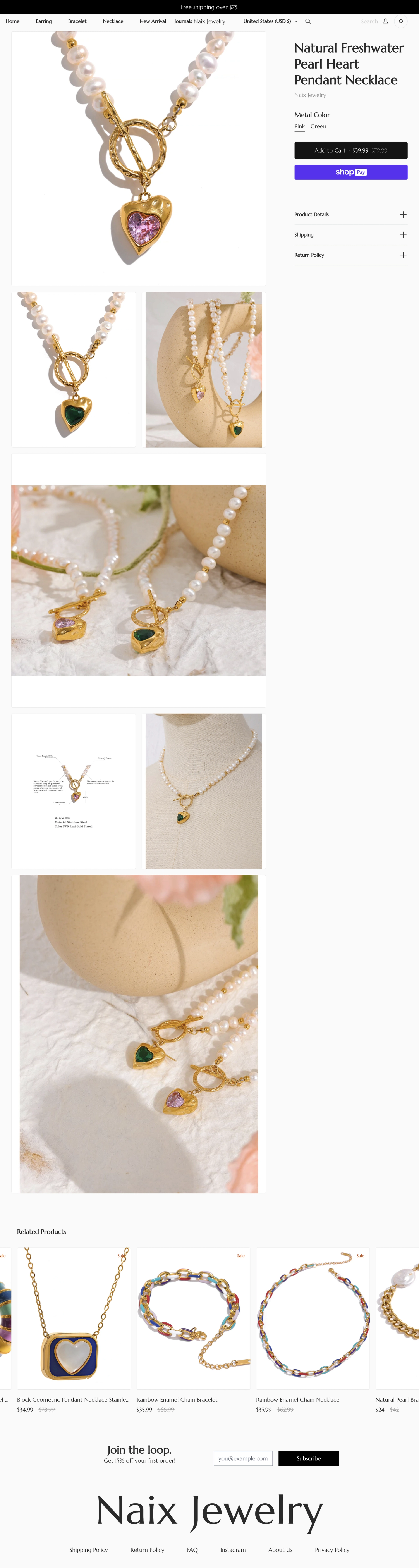 Naix Jewelry - made with Sanity.io