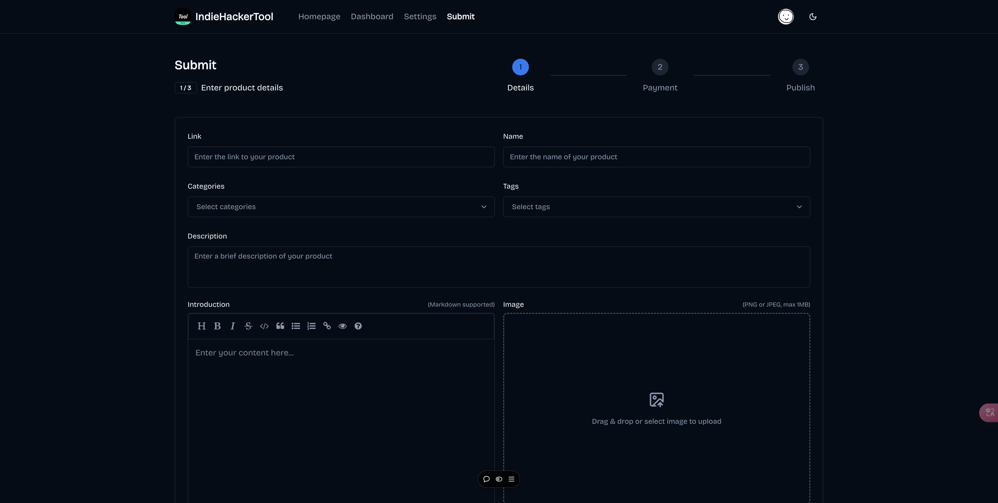 Indie Hacker Tool - made with Sanity.io