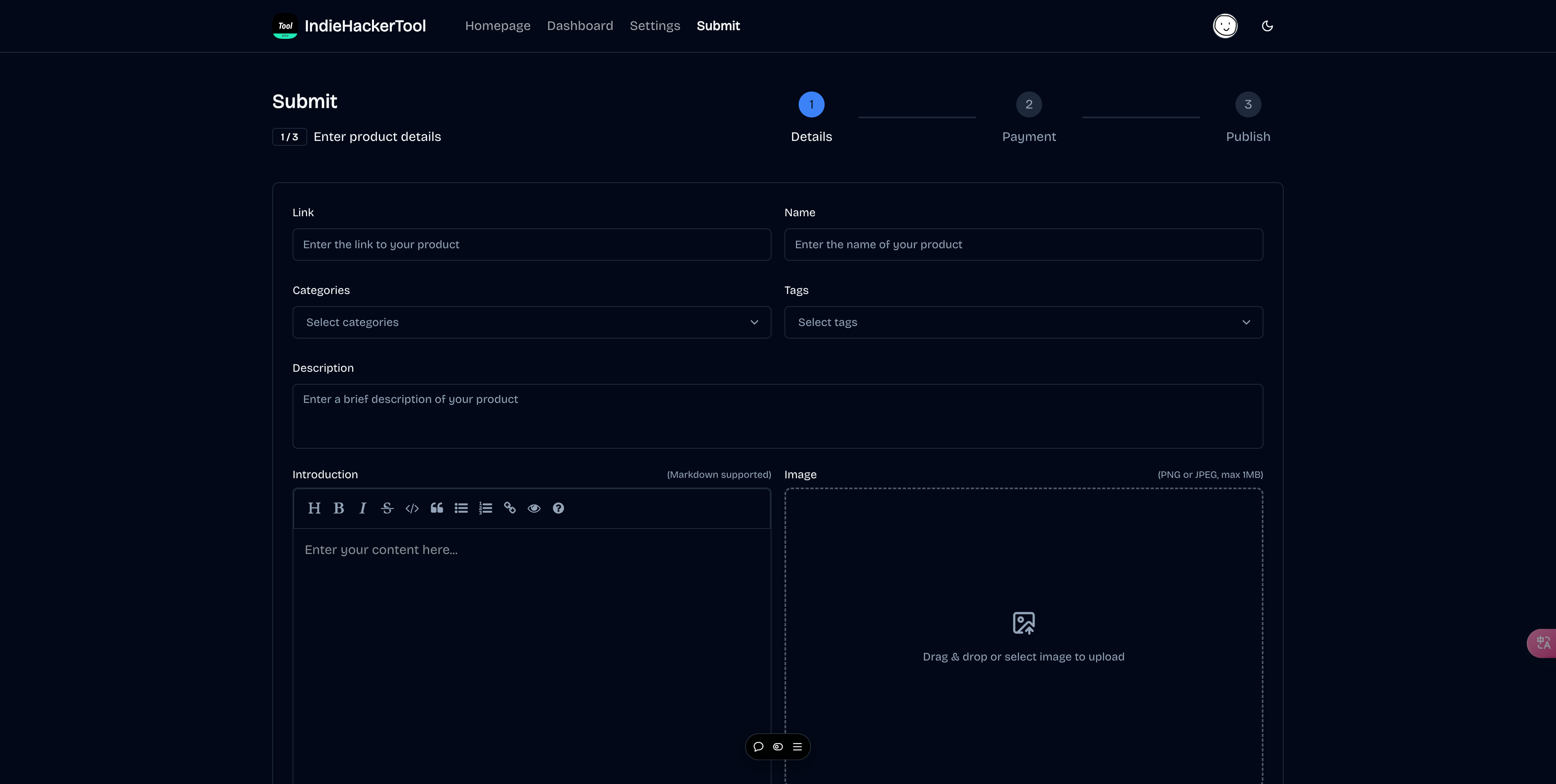 Indie Hacker Tool - made with Sanity.io