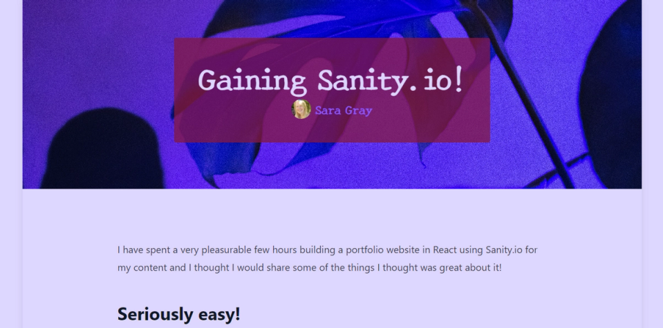 Portfolio - made with Sanity.io