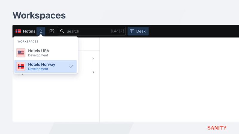 This “workspaces” menu has been additionally configured with a custom icon component and a dynamic subtitle key.