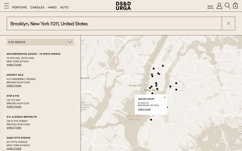 Retailer finder powered by Mapbox with Sanity CMS input