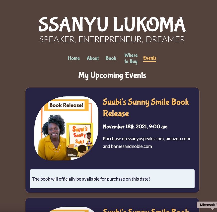 Personal Branding Site for Teenage Entrepreneur