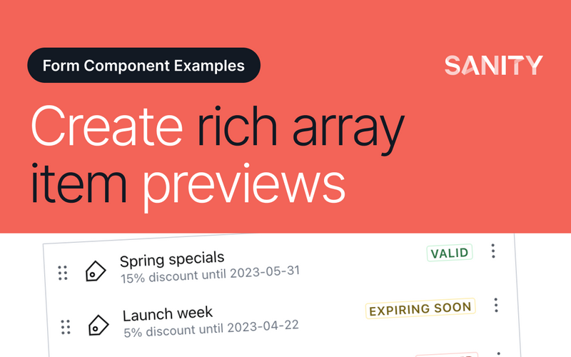 Create richer array item previews