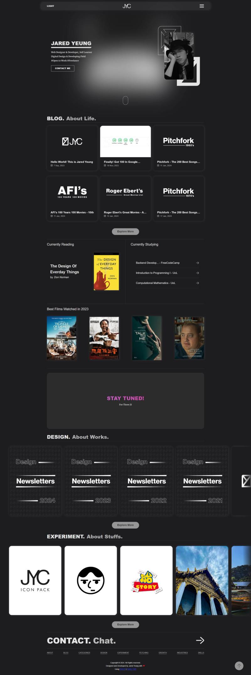 Home Page Single page full page in Dark mode