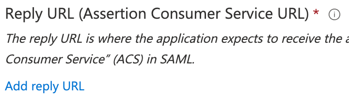 The Reply URL (Assertion Consumer Service URL) in Azure corresponds to the Sanity callback URL inside Sanity Manage.