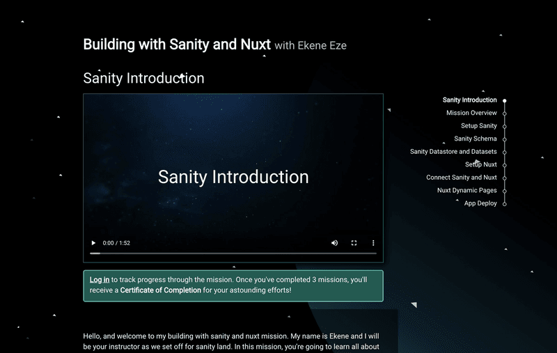 A mission on building with Sanity and Nuxt.js. 