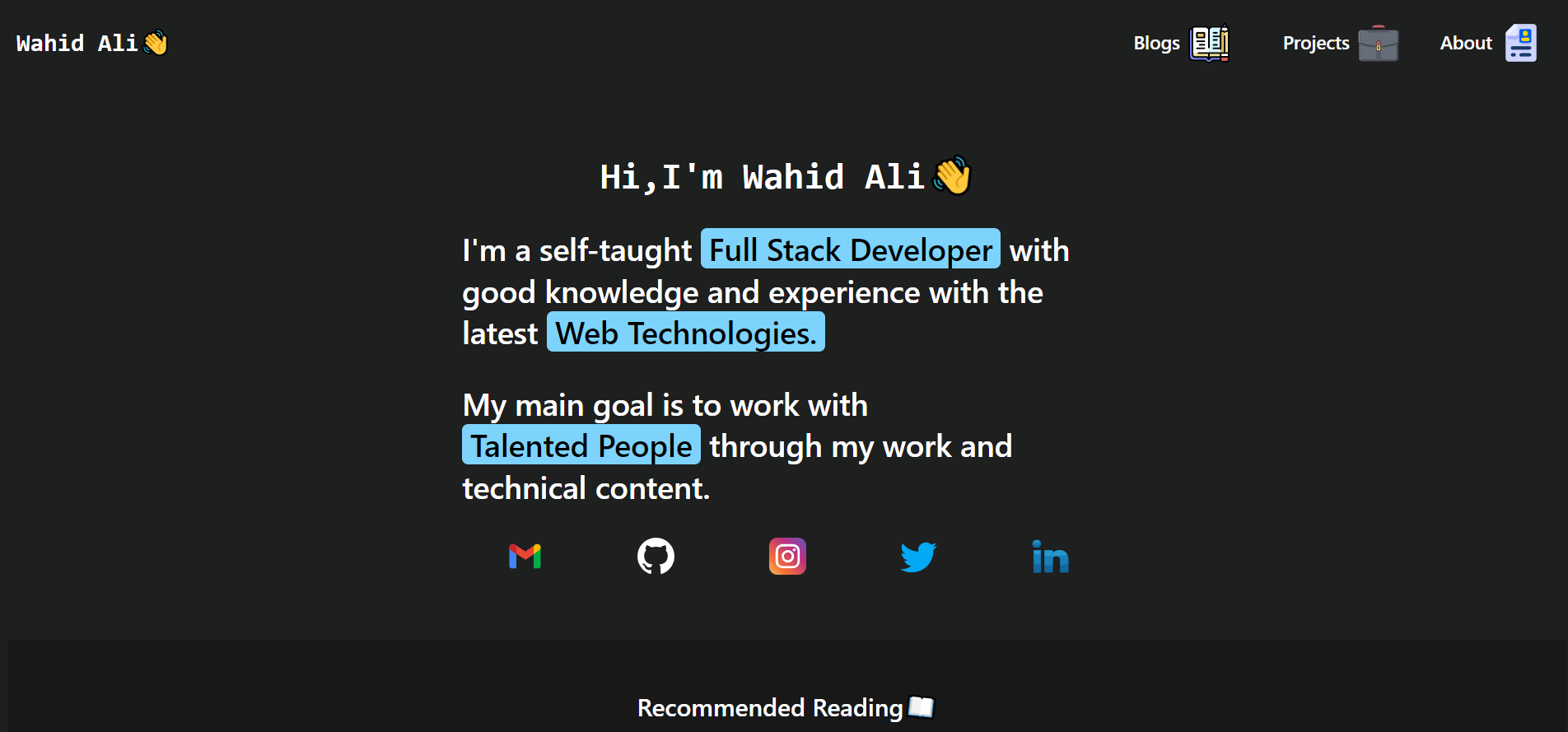 Wahid Ali Portfolio 