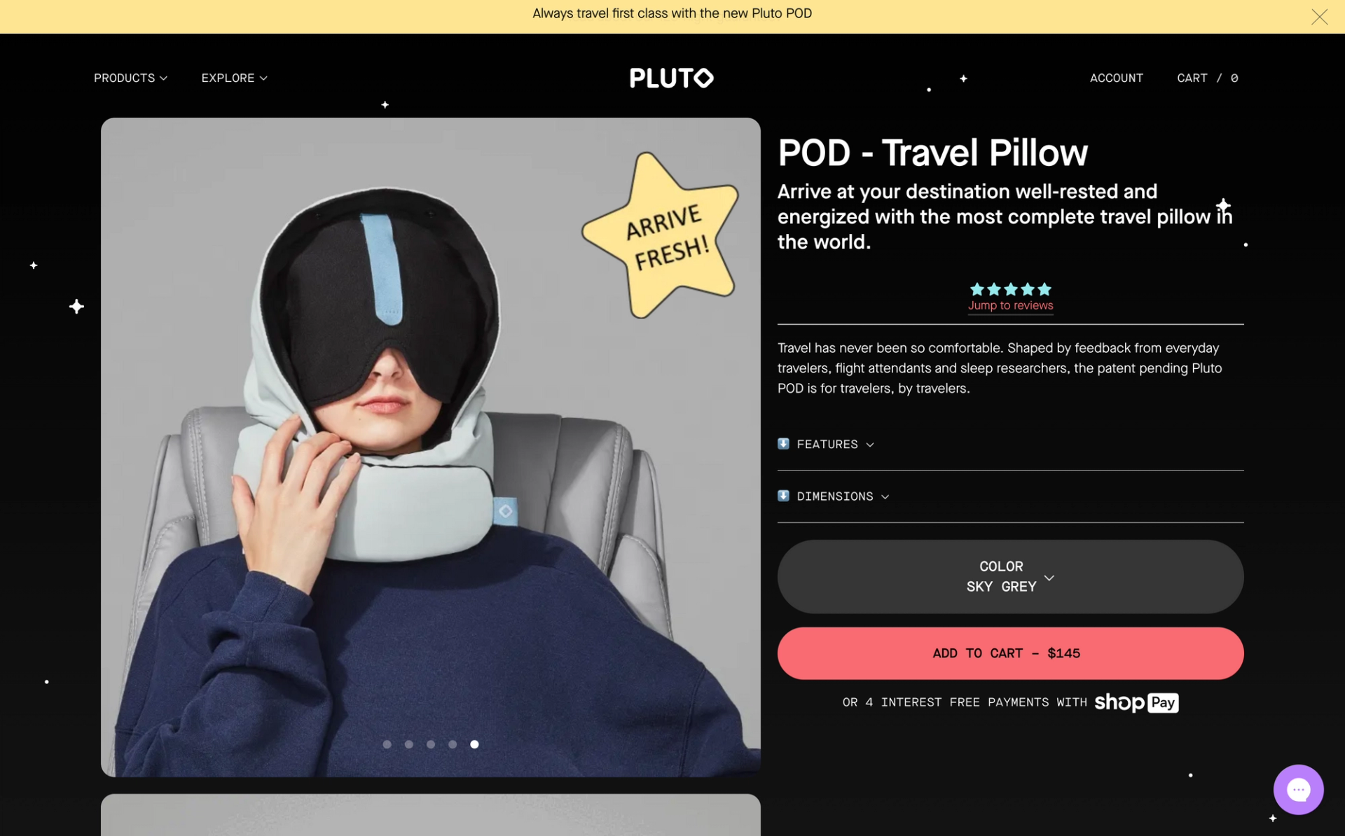 Pluto Pillow made with Sanity.io