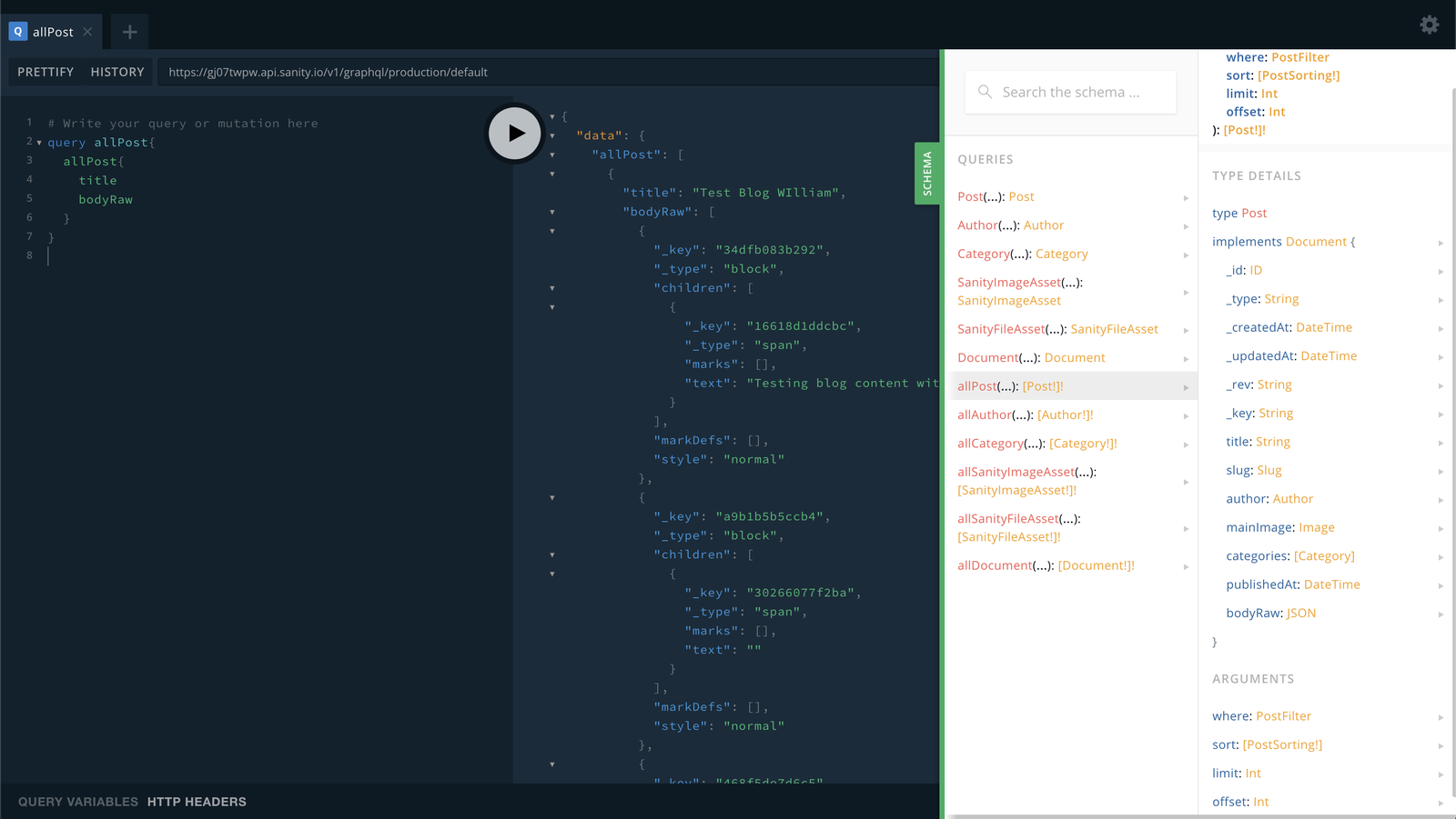 Graphql playground