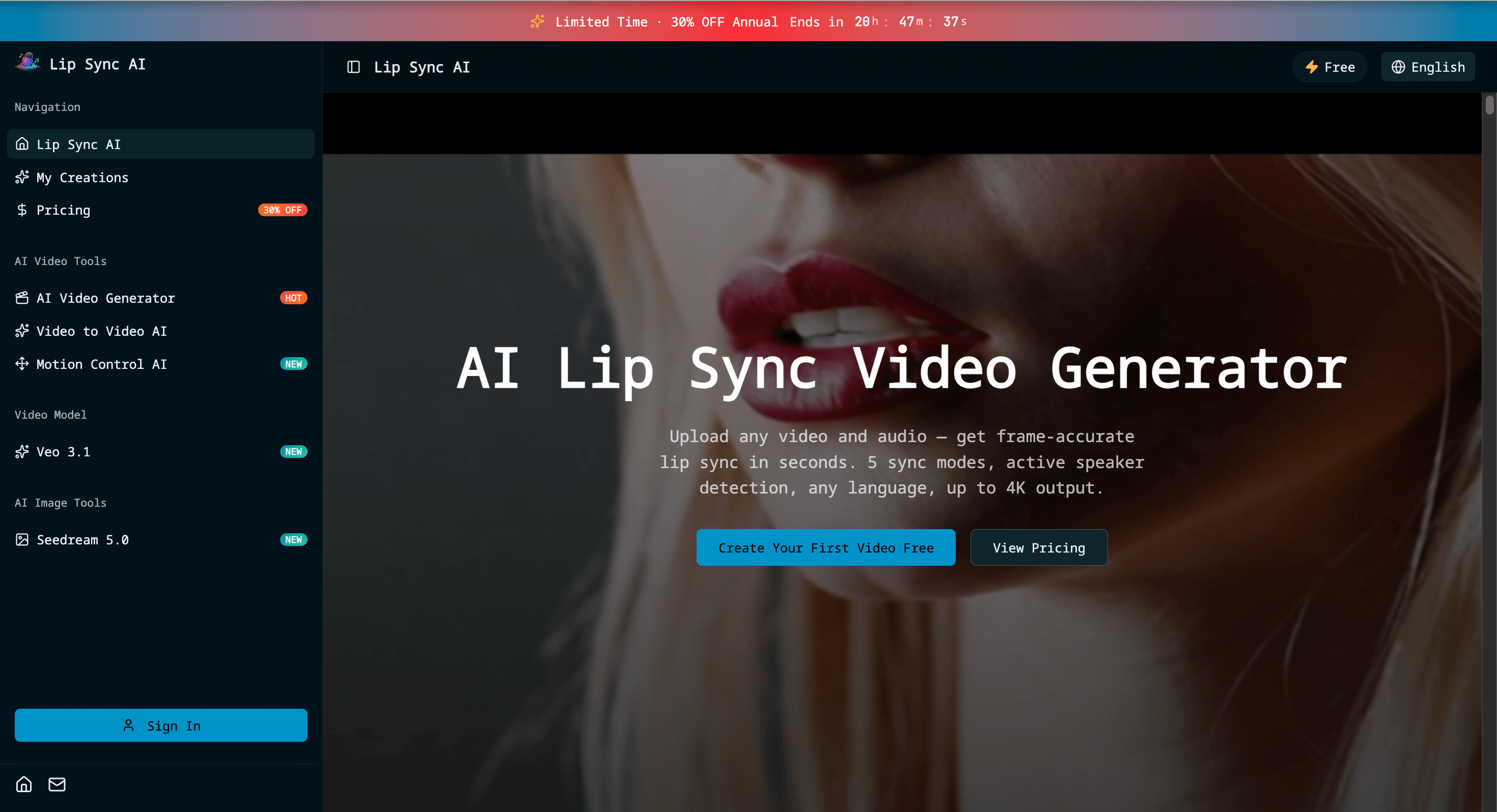 Lip Sync AI - made with Sanity.io