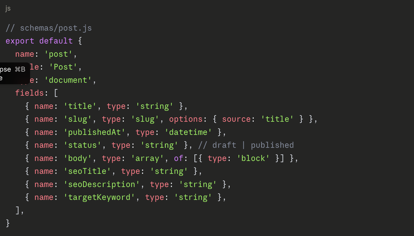 Sanity Schema Design