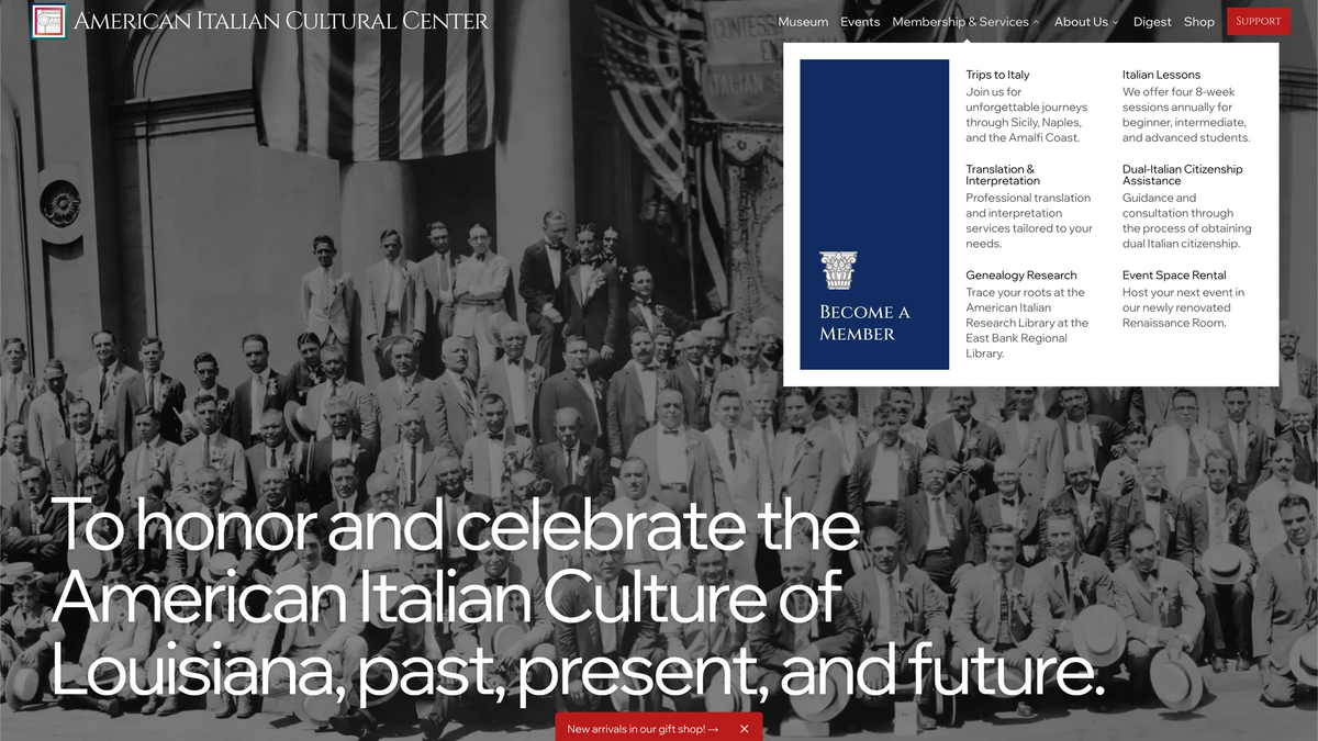 American Italian Cultural Center Redesign