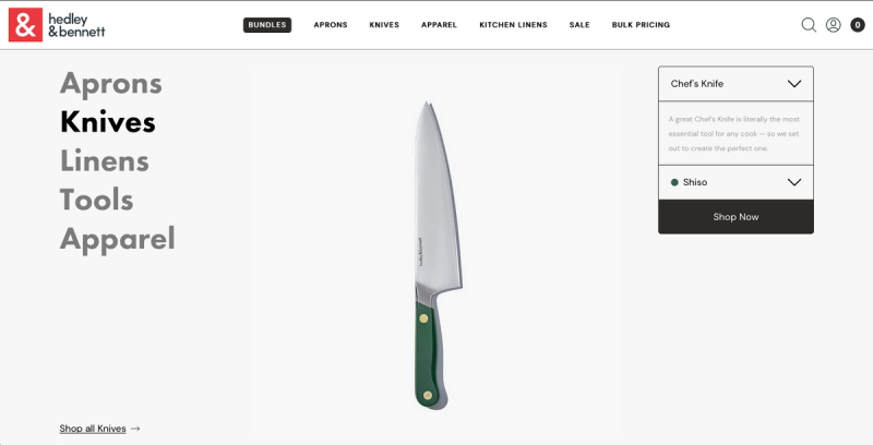 Chef's Knife Set  Hedley & Bennett