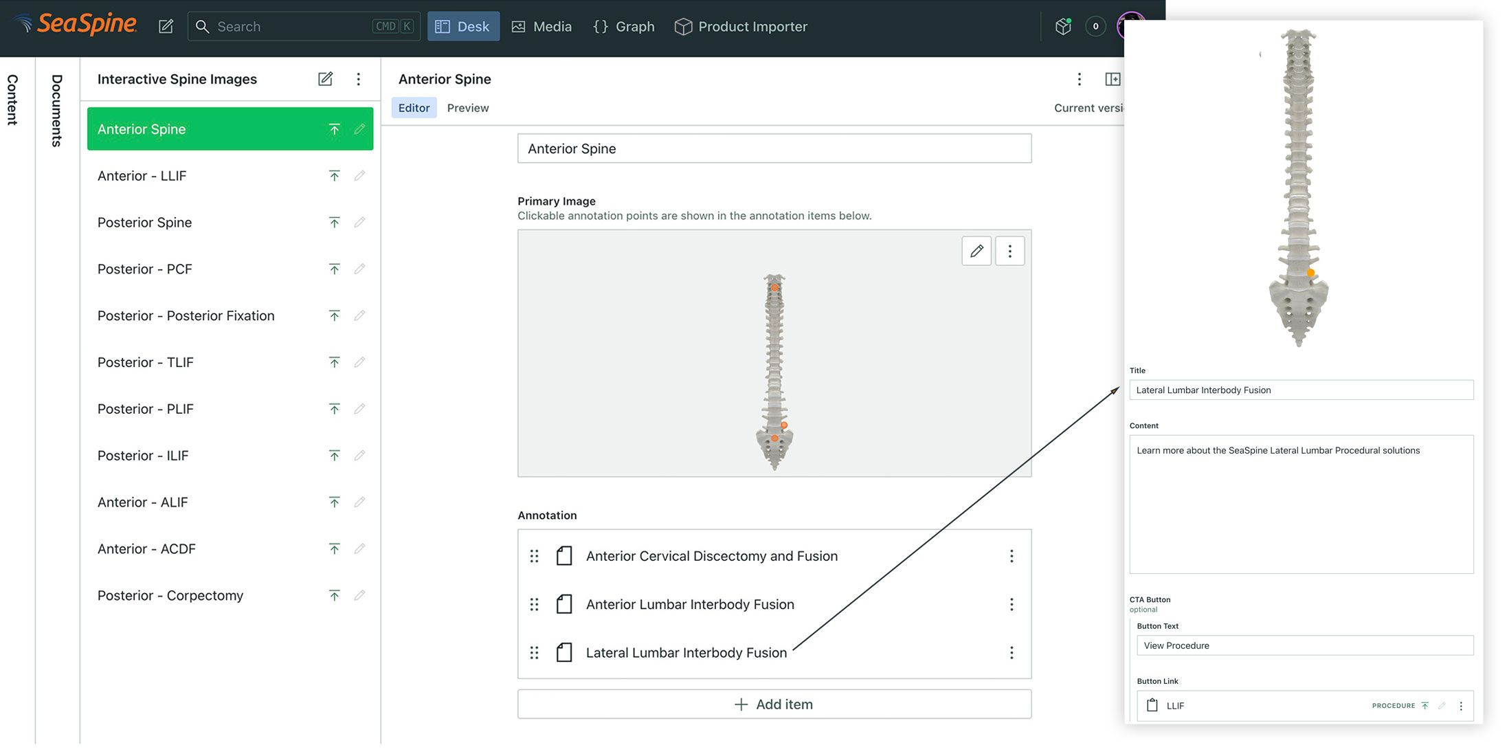 Innovative Procedural Spinal Solutions Website - made with Sanity.io