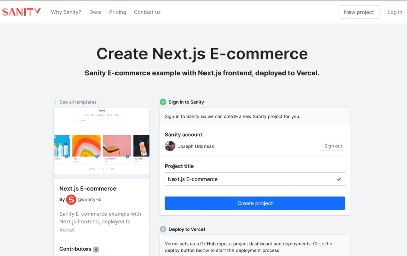 Next.js E-commerce official starter page