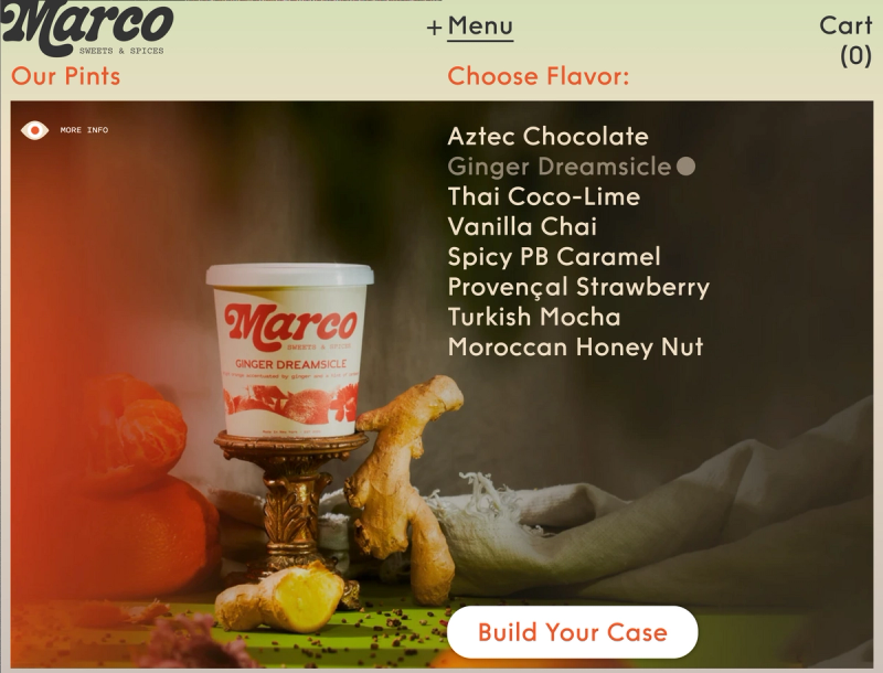 Marco Ice Cream - Product Selection