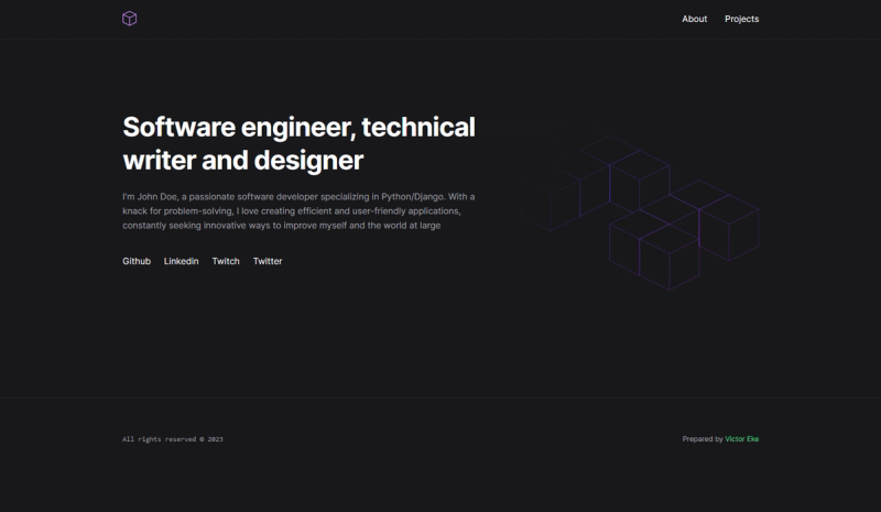 home page with navbar and footer components