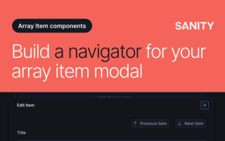 Graphic with text "Build a navigator for your array item modal"
