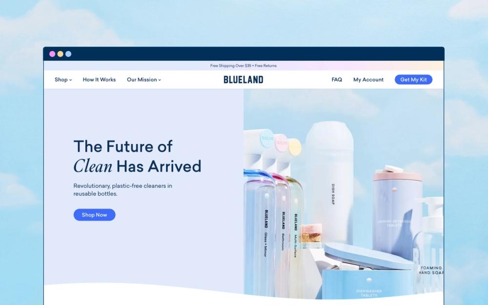 Blueland made with Sanity.io