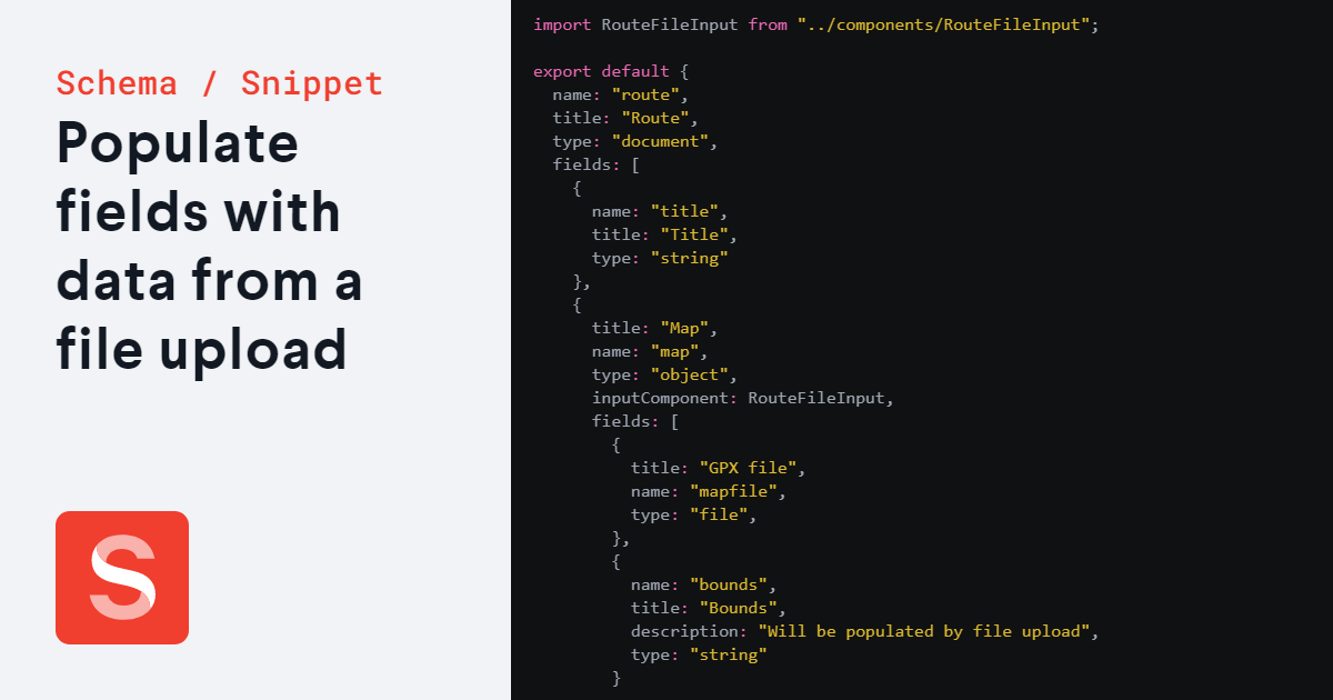 Populate fields with data from a file upload - Sanity Recipes