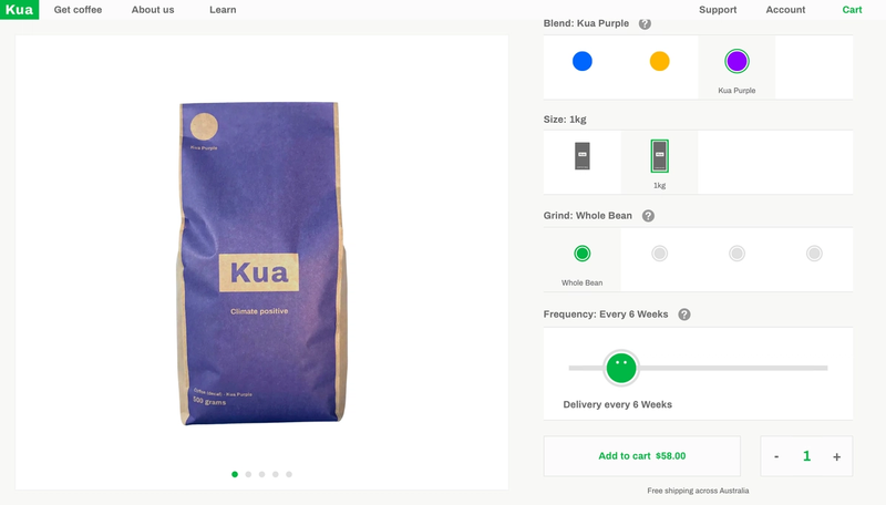 Kua Coffee Desktop E-Commerce UI