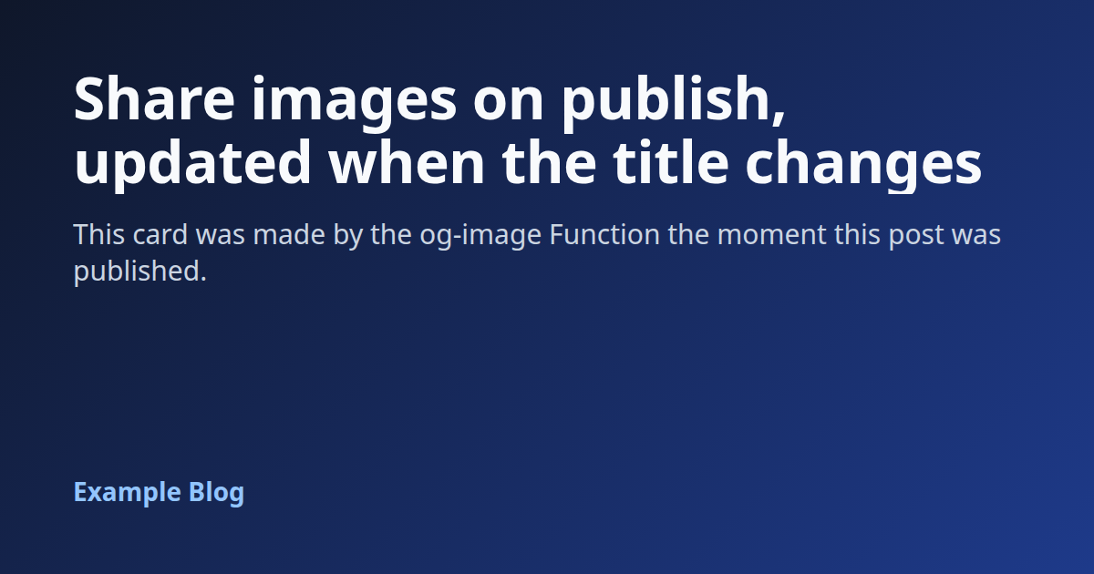 Generate a share image for every post when it is published, with a Sanity Function
