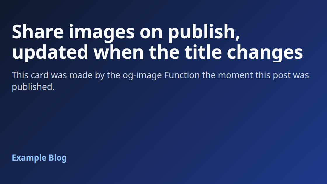 Generate a share image for every post when it is published, with a Sanity Function