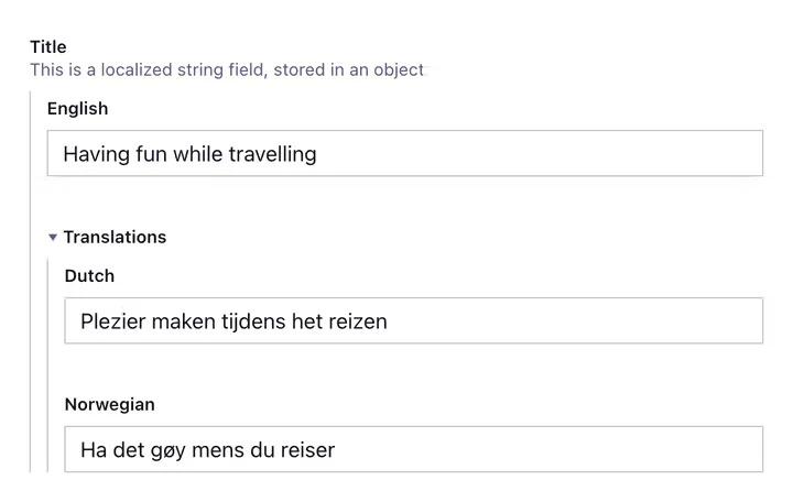 Translation in Sanity