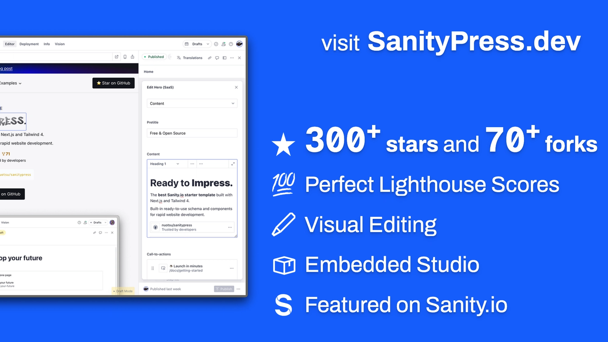 SanityPress π€ A Customizable Next.js + Sanity.io Starter Template
