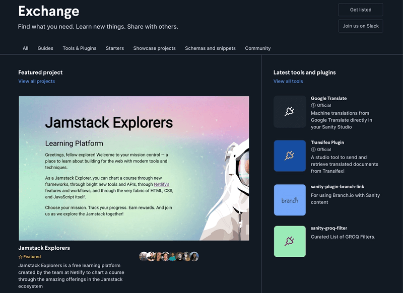 Homepage of the Sanity Exchange