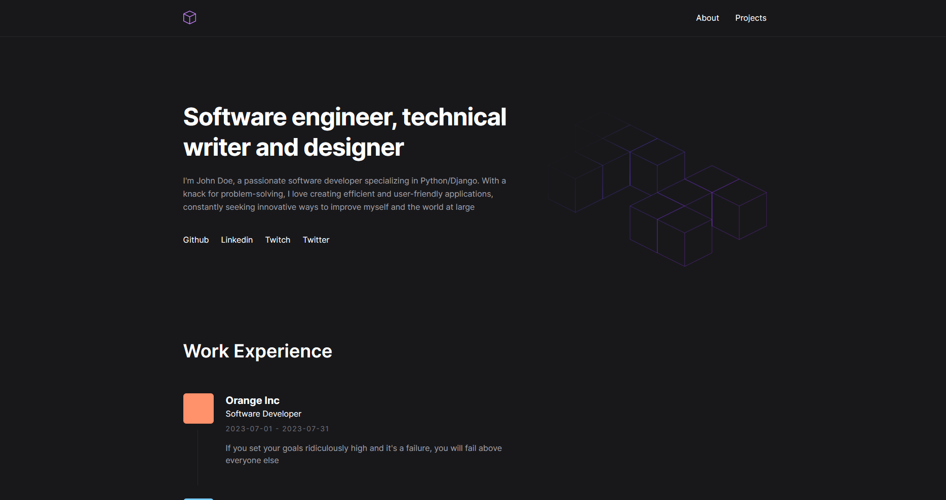 Finished personal project
