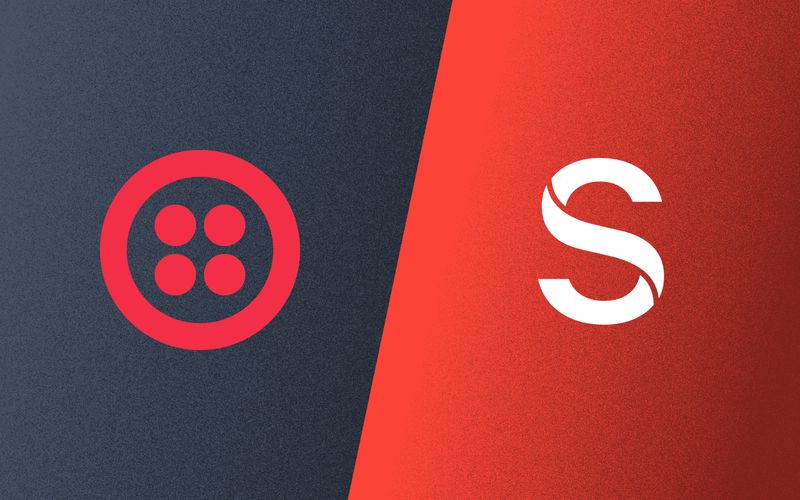 Logos for Twilio and Sanity