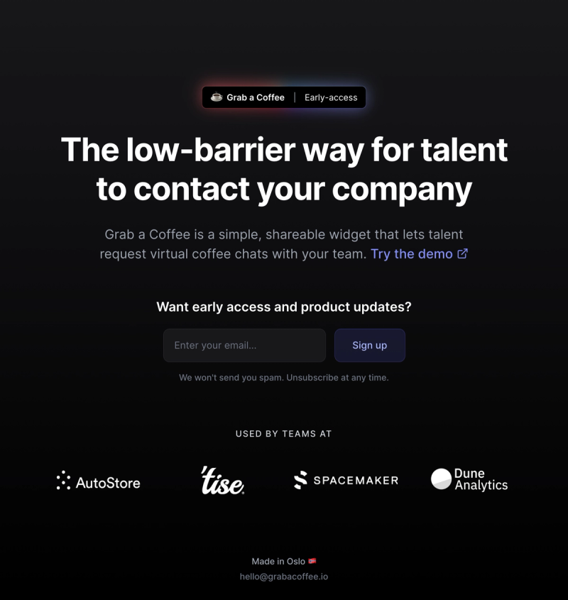 Landing page