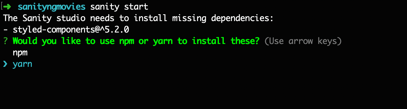 Starting sanity from the terminal