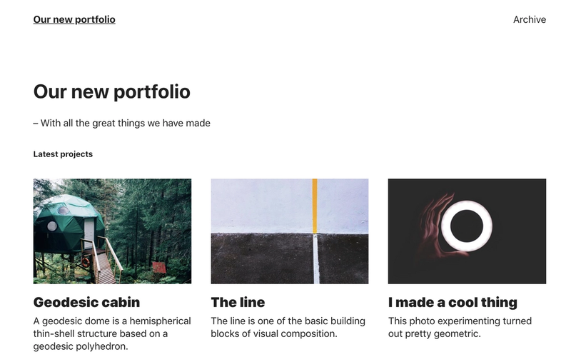 Our new portfolio – With all the great things we made