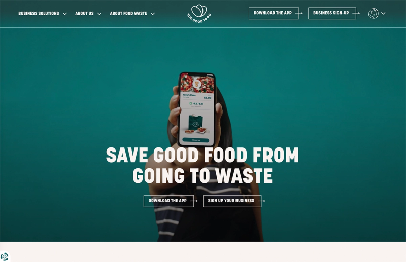 Too Good To Go Homepage