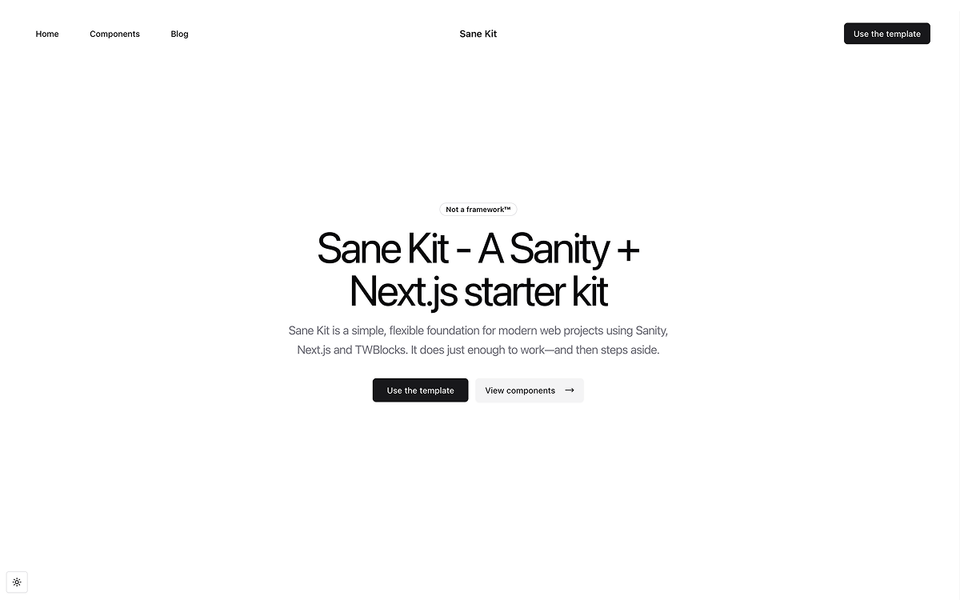 Sane Kit Example Next.js Starters - Spin Up a Next Site in 2 Minutes