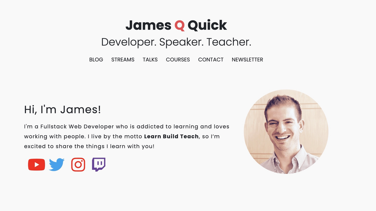 James Q Quick Personal Site