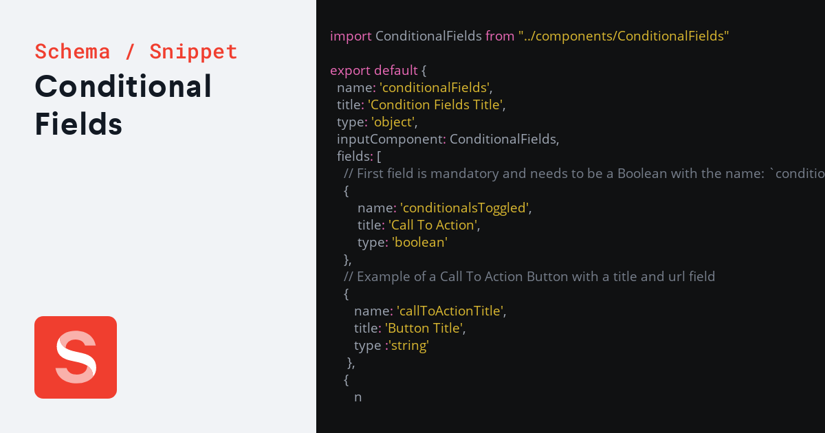 Conditional Fields - Sanity.io Schema