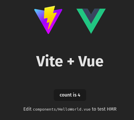 A black background with the words Vite and Vue.	