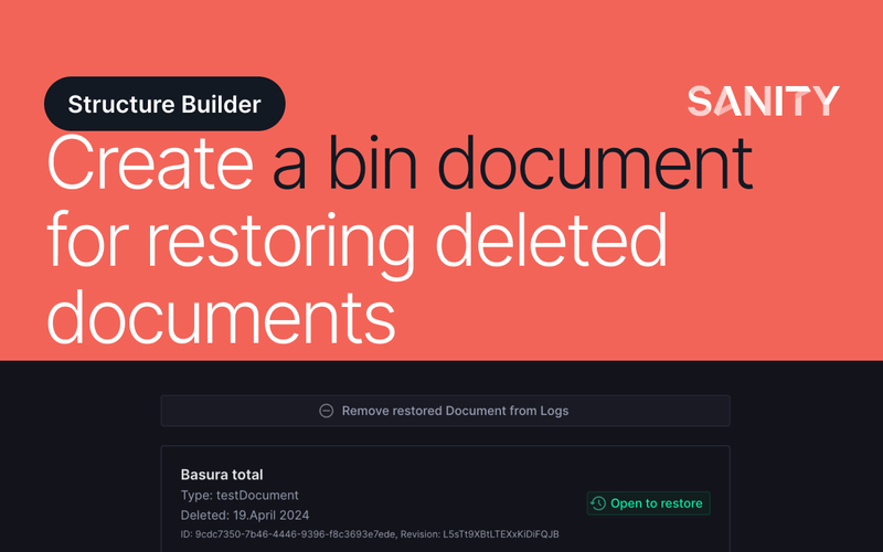 Create a recycling bin for logging and restoring deleted documents