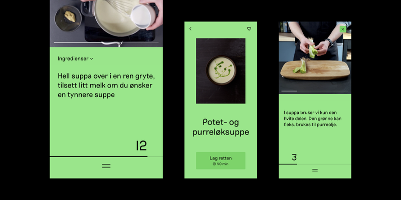 Step-by-step recipes in the app