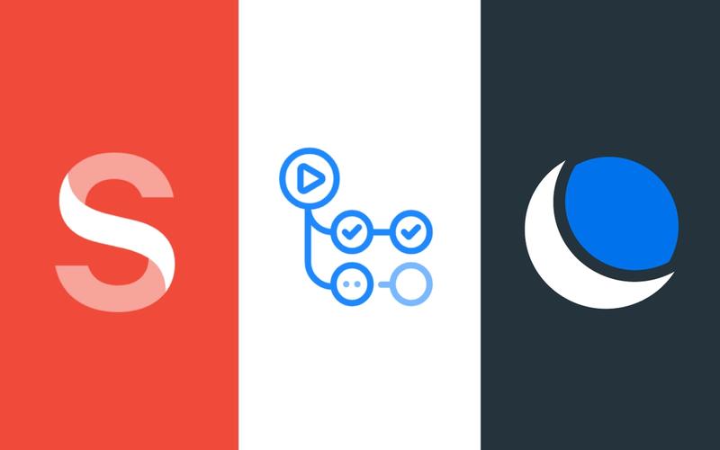 Sanity logo, GitHub Actions logo, DreamHost logo