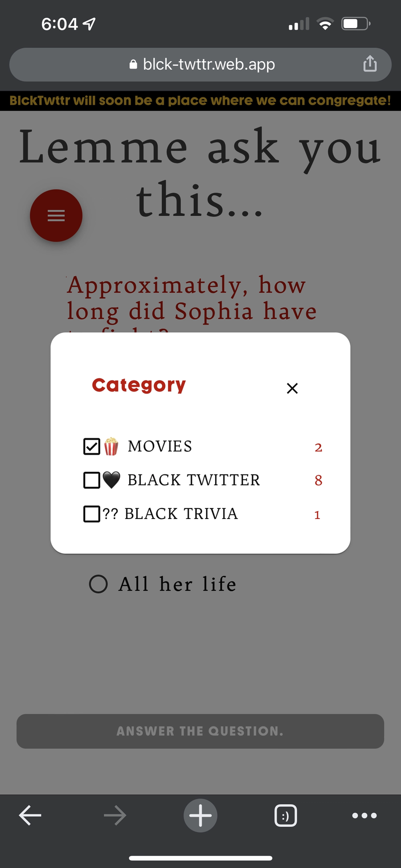 #blacktwitterverificationquestion categories