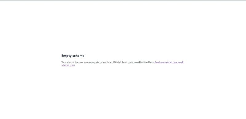 Image of empty schema in sanity