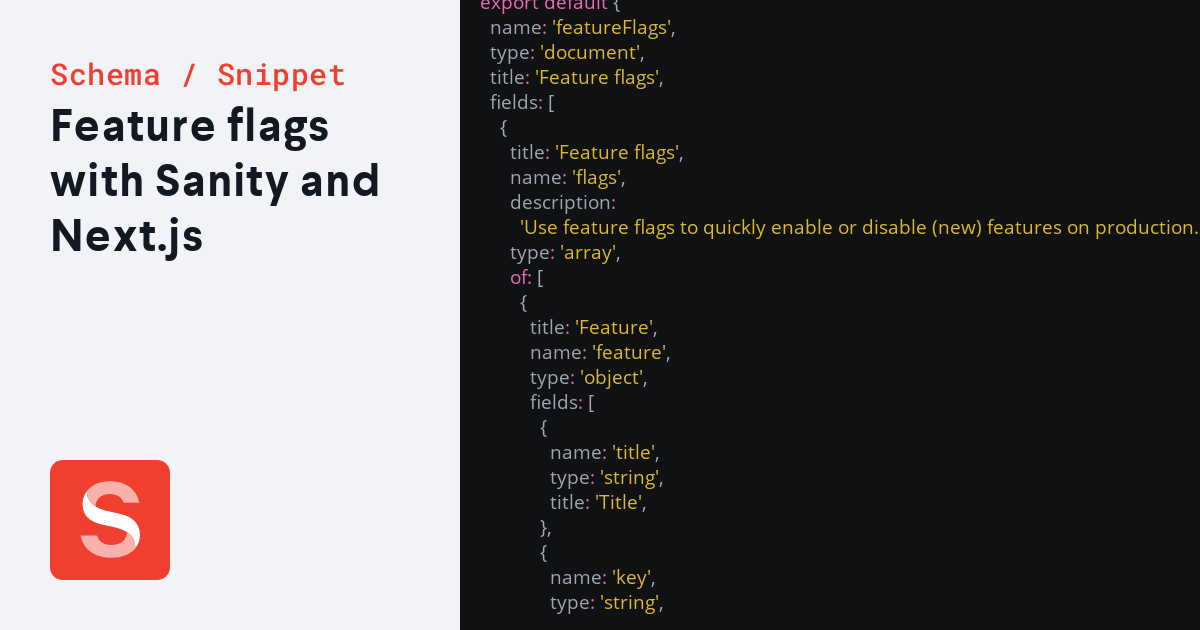 Feature flags with Sanity and Next.js Sanity.io schema