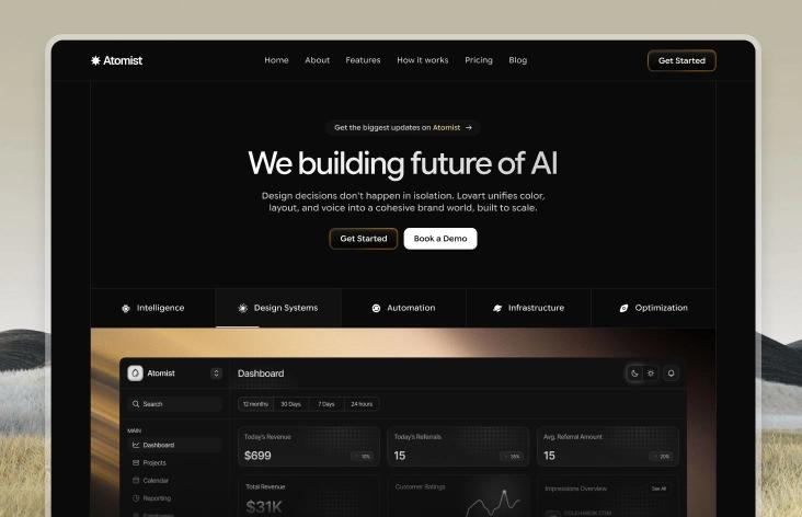 Atomist SaaS Landing Page Template